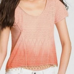 Free People burnout ombre beaded top size medium